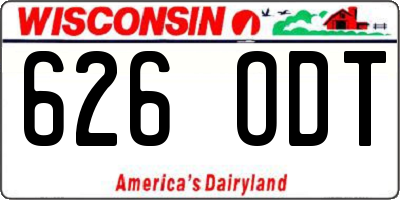 WI license plate 626ODT