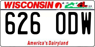 WI license plate 626ODW