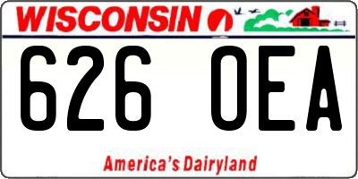 WI license plate 626OEA