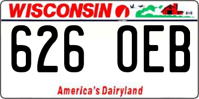 WI license plate 626OEB