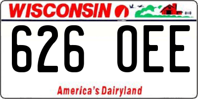WI license plate 626OEE
