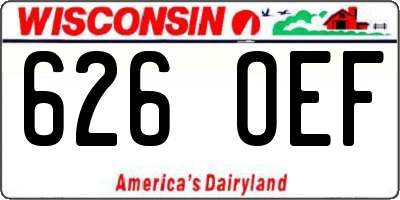 WI license plate 626OEF