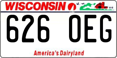WI license plate 626OEG