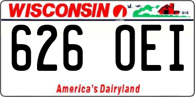 WI license plate 626OEI