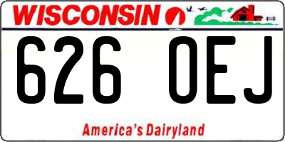 WI license plate 626OEJ