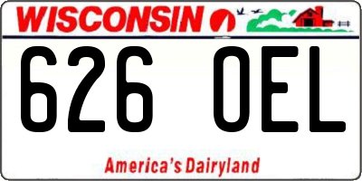 WI license plate 626OEL