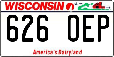 WI license plate 626OEP