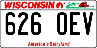 WI license plate 626OEV