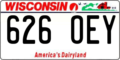 WI license plate 626OEY