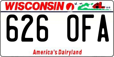 WI license plate 626OFA