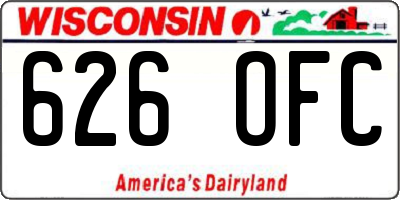 WI license plate 626OFC