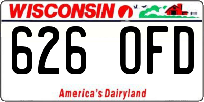 WI license plate 626OFD