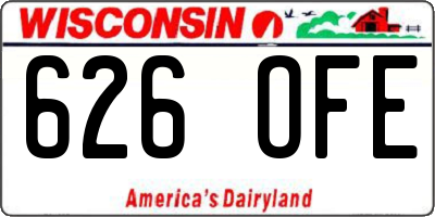 WI license plate 626OFE