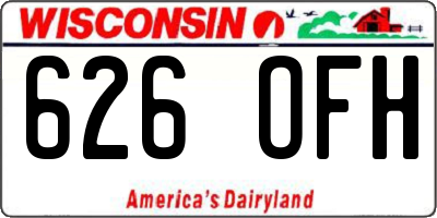 WI license plate 626OFH