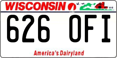 WI license plate 626OFI