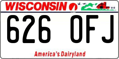 WI license plate 626OFJ