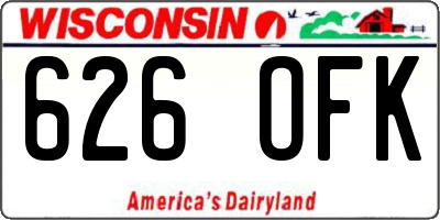 WI license plate 626OFK