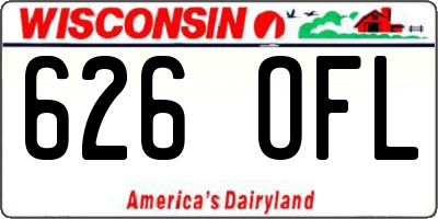 WI license plate 626OFL