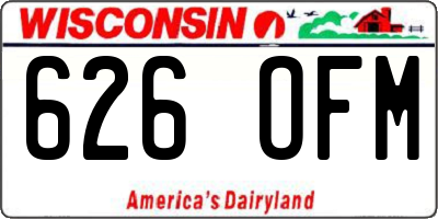 WI license plate 626OFM