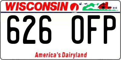 WI license plate 626OFP