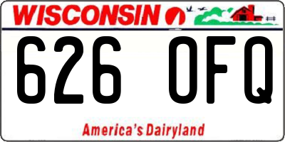 WI license plate 626OFQ