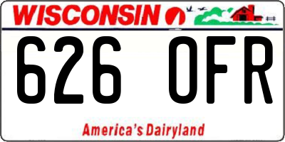 WI license plate 626OFR