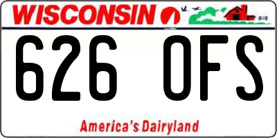 WI license plate 626OFS