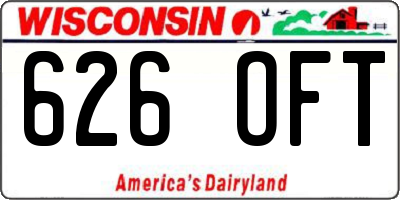 WI license plate 626OFT