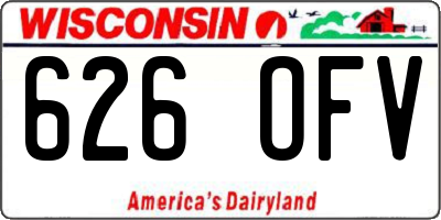 WI license plate 626OFV