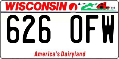 WI license plate 626OFW