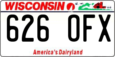 WI license plate 626OFX
