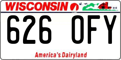 WI license plate 626OFY