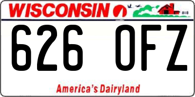 WI license plate 626OFZ