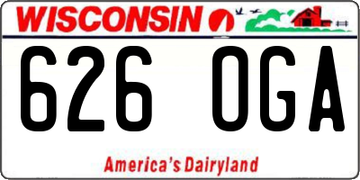 WI license plate 626OGA