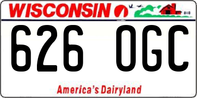 WI license plate 626OGC