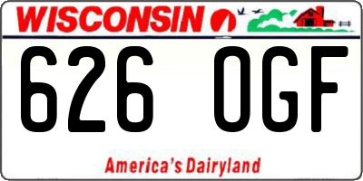 WI license plate 626OGF