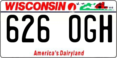 WI license plate 626OGH