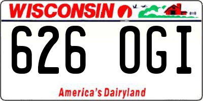 WI license plate 626OGI