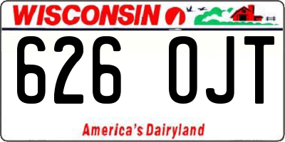 WI license plate 626OJT