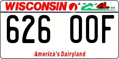 WI license plate 626OOF