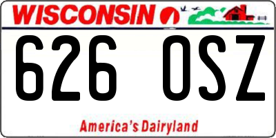 WI license plate 626OSZ