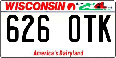 WI license plate 626OTK