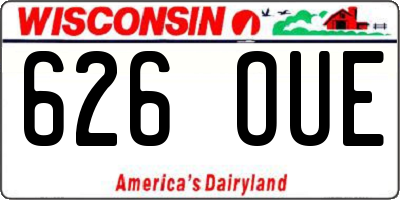 WI license plate 626OUE