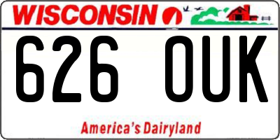 WI license plate 626OUK