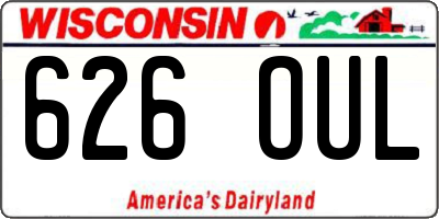 WI license plate 626OUL