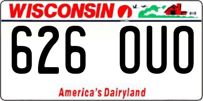 WI license plate 626OUO