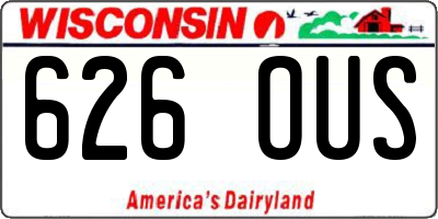 WI license plate 626OUS