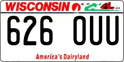 WI license plate 626OUU