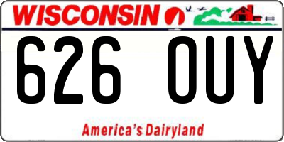 WI license plate 626OUY