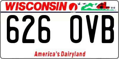 WI license plate 626OVB